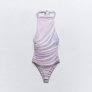 Printed Tulle bodysuit - Zara